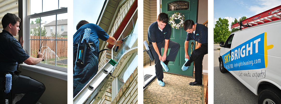 Various shots of window cleaning in Indianapolis